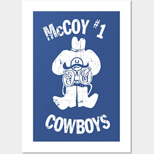 McCoy Elementary Cowboys Vintage Retro Distressed White Posters and Art